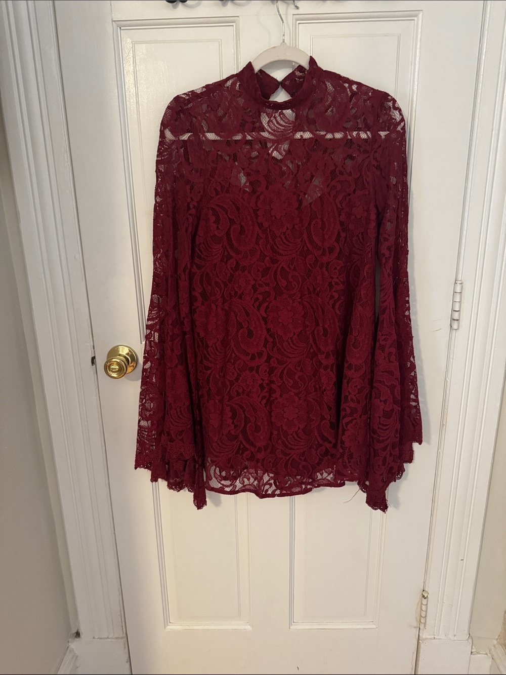 Free People RedLace Mini Dress Size XS